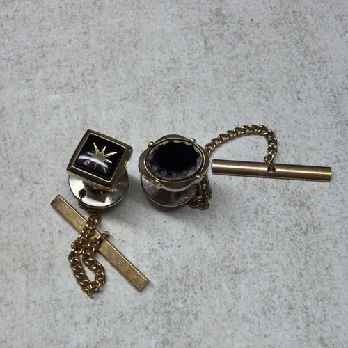 Vintage retro tie tacks - 2x,