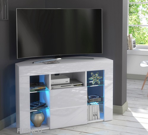 Corner stand white - white, high