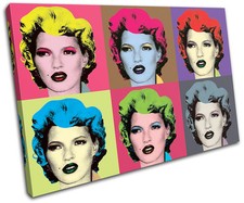 Warhol Kate Moss Banksy Painting SINGLE CANVAS WALL ART Picture Print VA