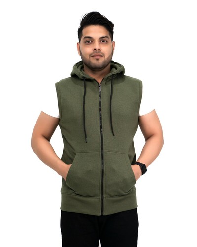 New men sleeveless hoodie - new,