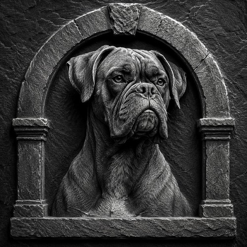 Boxer dog engraved - dog,