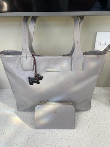 Grey leather radley - leather, bag