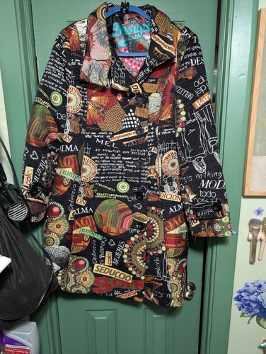 Desigual brocade button coat