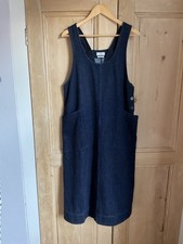 Toast Thea Indigo Denim Pinafore Dress Size Large 14/16