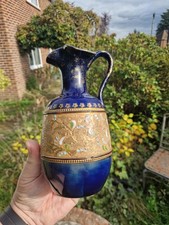 Nice Art Nouveau Royal Doulton Lambeth slaters Signed Stoneware Jug Vase 7" 