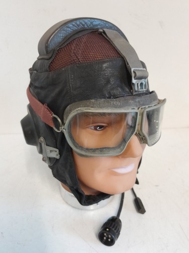 Soviet pilots leather helmet - soviet,