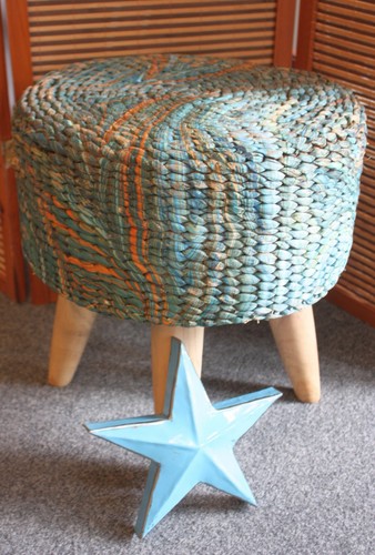 Woven swirl stool