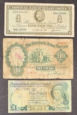 *NORTHERN IRELAND* *PROVINCIAL BANK OF IRELAND £1 NOTES X 2 & NATIONAL BANK £10*