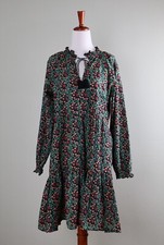 ROLLER RABBIT Roberta $178 Ruffle Metallic Clip Dot Star Print Dress Size Small