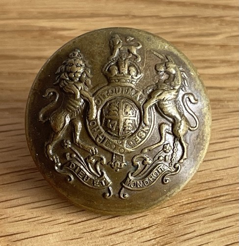 Victorian brass uniform button - brass,