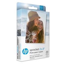 HP 1AH01A Sprocket 2x3" Premium Zink Sticky Back Photo Paper (20 Sheets)
