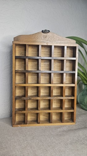 Vintage wooden rectangle curio - wooden,