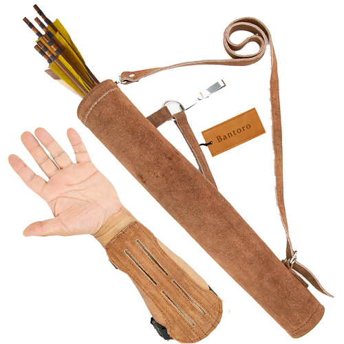 Suede brown leather - suede, archery