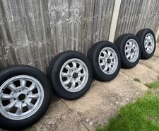 Refurbished SAAB 99 & C900 ''Silver Spoke'' Minilite Alloy Wheels x 5, New Tyres