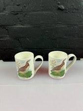 2 Portmeirion Birds Of Britain Tea Coffee Mugs 10.5 cm High Set Bobwhite Quail