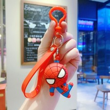 Marvel Spiderman Cartoon Keychain Keyring Gift Set Bag Clip stocking filler NEW