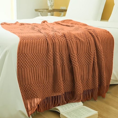 Large bohemian knitted throw - bohemian,