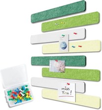 Felt Pin Board Bar 33cm x 5cm, Pack of 8 Bulletin Board Strips with 40 Push