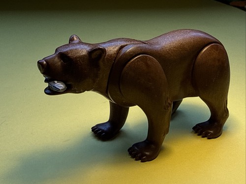 Playmobil brown bear with fish - brown,