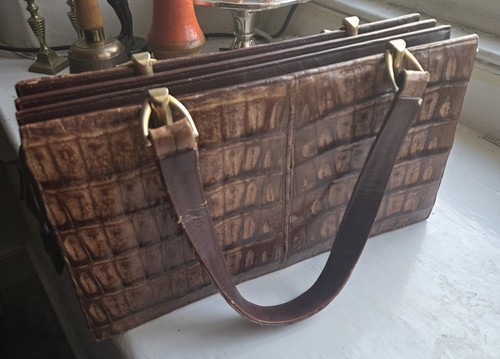 Crocodile leather handbag - crocodile,