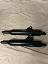 GENUINE TRIUMPH BONNEVILLE T120 BLACK EXHAUST SILENCERS