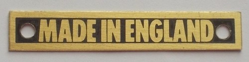 Brass made england plate - england',