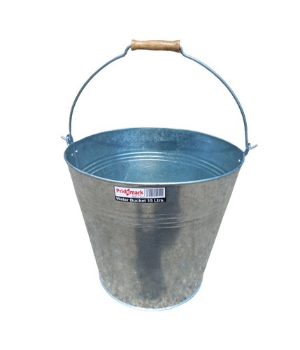 Metal bucket galvanised - galvanised, garden
