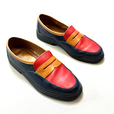 Rohde Women's Penny Loafers Blue, Red, Brown Leather Slip-On Shoes UK 4/EU 36