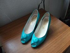Turquoise leather shoes sz 7