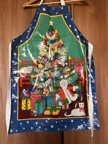 Vintage oil cloth christmas - vintage,