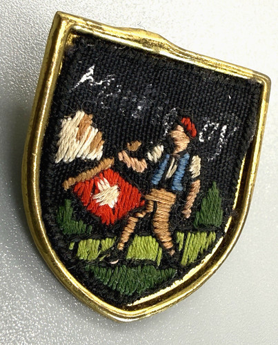 Vintage pin badge embroidery - pin,