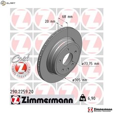 2x BRAKE DISC 290.2259.20 FOR