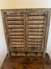 Rustic Look Decorative Mirrored Window With Shutters 16” X 19”