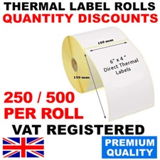 4X6" 100 X 150MM DIRECT THERMAL LABEL ROLLS FOR ZEBRA TOSHIBA CITIZEN ROYAL MAIL