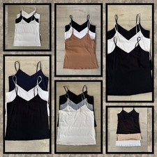 Ex M&S Cotton Blend 3 Pack Plus Size Cami Vest In Black  Size 22 24 26 28