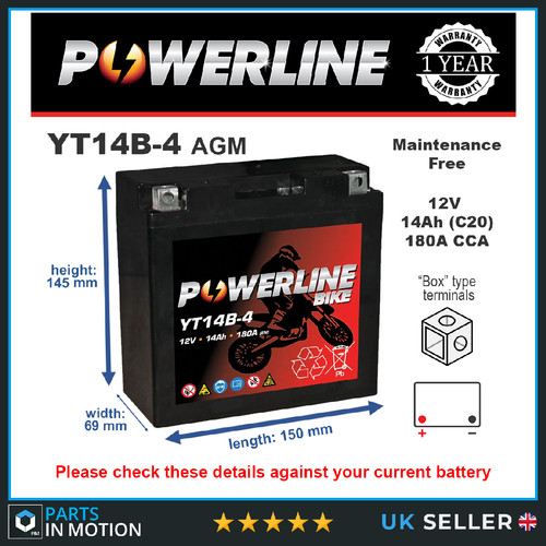 Yt14b sealed agm motorcycle - sealed,