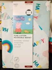 M&S Peppa Pig Single Duvet And Pillowcase Non Iron Bed Set Brand New