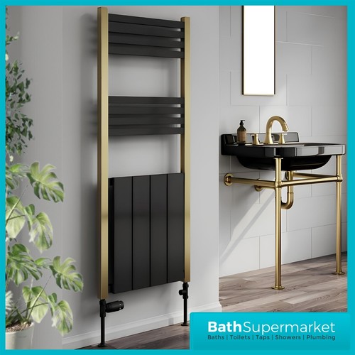 Gold black heated towel - gold,