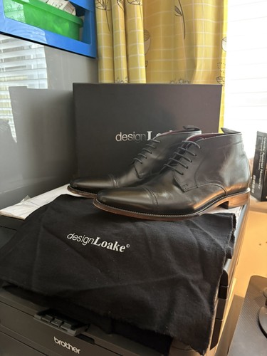 Loake black leather boots - loake,