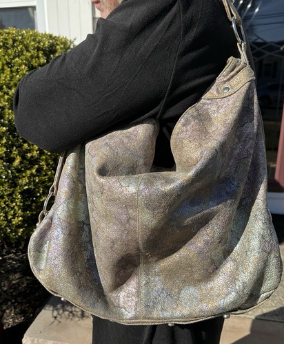 Large leather hobo bag with - large,