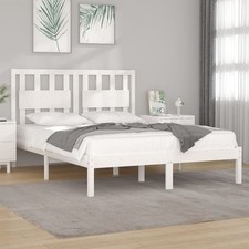 White Solid Pine Wood Bed