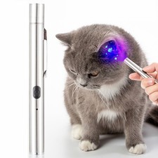 365nm Wood's Lamp UV Torch, Cat Ringworm Detector, USB Rechargeable, Silver