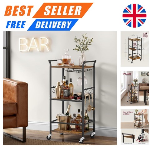 Stylish wheeled drinks trolley - wheeled,