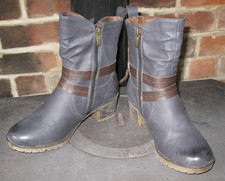 Relife By Pavers Blue Smart Biker Boots Shockabsorber Heels Size 6 39 worn once