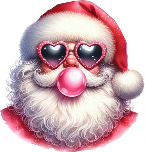 Retro santa blowing bubble - santa,