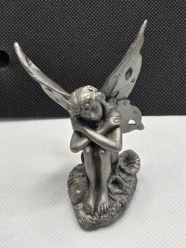 Vintage pewter angel cherub - pewter, angel/cherub