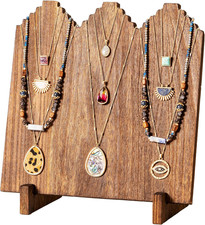 Wooden Necklace Display Stands for Selling, Freestanding Multiple Necklaces Stan