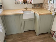 Belfast Sink Unit Includes 46cm Sink, Appliance Space & Solid Pine Worktop
