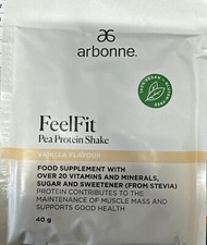 Arbonne FeelFit Pea Protein Shake 10 pack-Vanilla  Flavour BBF 03/ 2024
