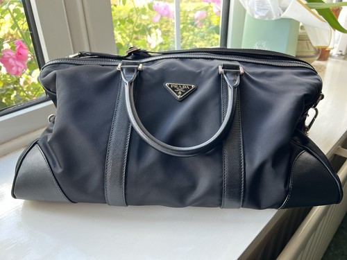 Prada black nylon duffle - black,